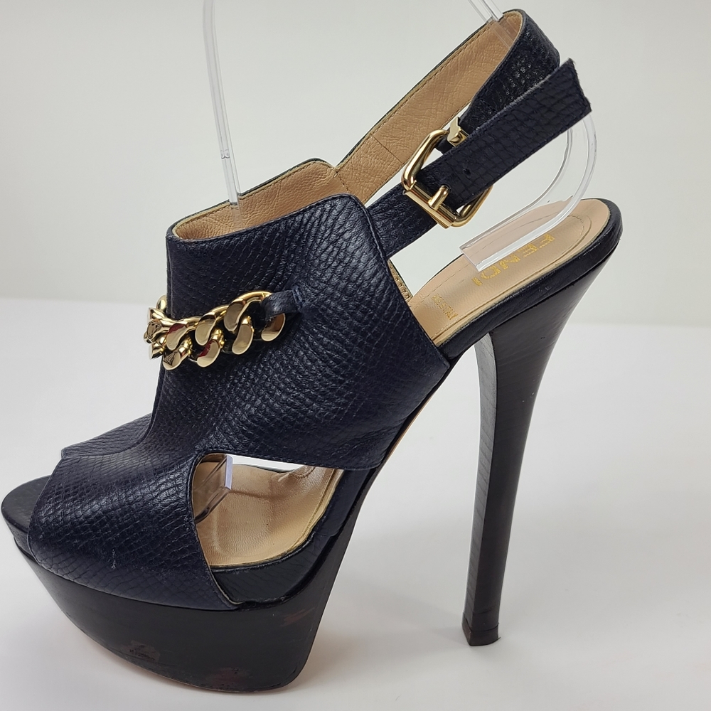 Fendi Platform Heels Very Dark Blue size 7